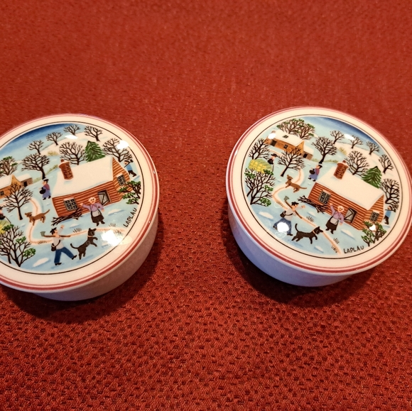 Set of 2 Villeroy & Boch Gérard Laplau Naif Christmas Trinket Jar, Jewelry dish - Picture 3 of 5